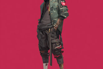 design an anime, cyberpunk or streetwear character