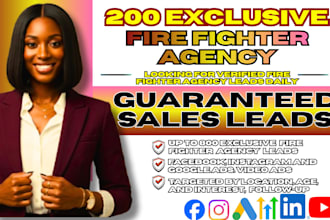 200 exclusive fire fighter agency leads, fire service leads, google ads