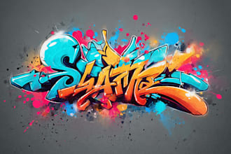 create bold graffiti street art illustration in urban style