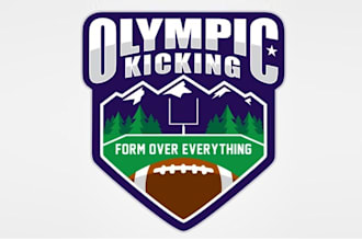 make exciting vibe football logo for olympic kicking camps