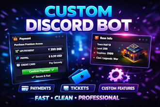 build a professional discord bot with custom features and UI