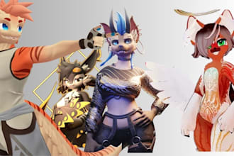 create 3d character models, vrchat avatar, vtuber character and vroid
