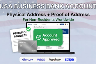 create US business bank account for non residents with proof of address, US bank