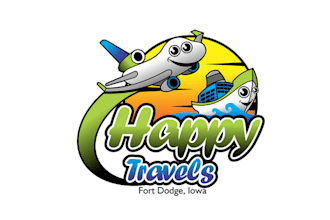 design thrilling fun mascot logo for happy travels