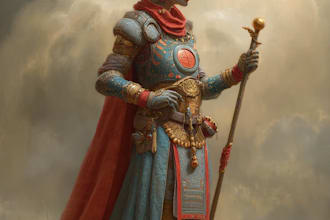 draw dnd character art, fantasy, illustration for concept ar