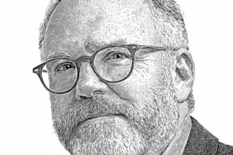 draw a hedcut wsj portrait style from photo