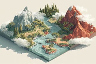 draw a unique vector or isometric map