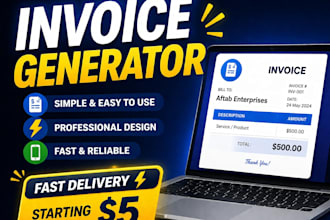 create invoice generator website using HTML CSS javascript
