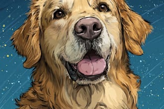 draw pet portrait into cartoon disney