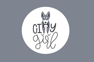 design fundraiser puppy husky has front paws logo