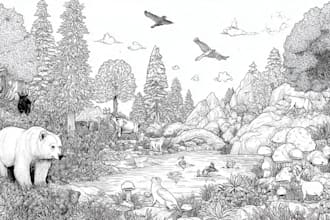 draw colorful children storybook illustration