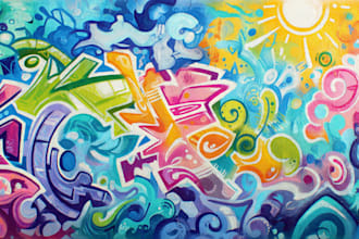 create graffiti pop art canvas designs and murals