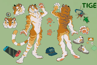 draw detailed custom furry reference sheet fursona oc anime character nsfw