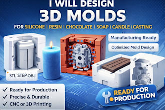 design 3d mould for silicone, resin, chocolate, soap, candle and product casting