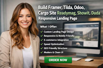 build framer tilda odoo cargo site readymag showit duda  responsive landing page