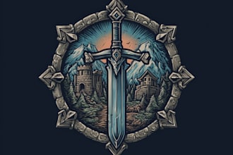 draw a medieval, fantasy, rpg gaming logo