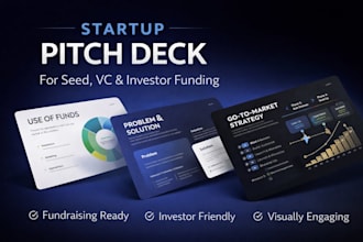 create professional startup pitch deck for seed, vc and investor funding