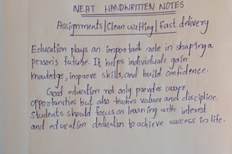 write neat aesthetic handwritten notes and assignments