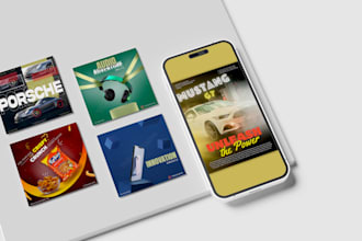 design on brand social media graphics for instagram, facebook, and linked