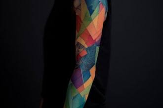 draw quick geometric color tattoo design for you