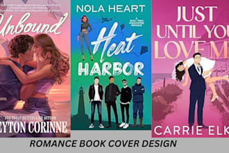 do illustrated romance book cover , audio book, amazon kdp, paper back