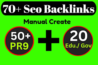 provide 70 pr9 manual high authority seo backlinks