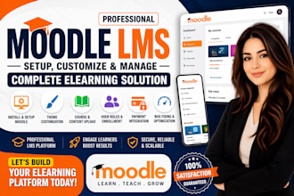 install, customize and set up your moodle lms website professionally