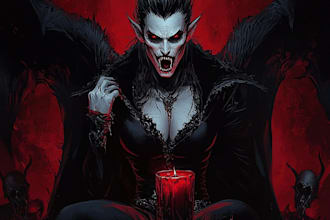 draw a horror and fantasy horror character art