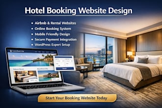 design hotel booking website rental airbnb wordpress booking website