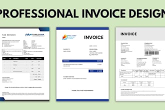design professional invoice template in word, excel and PDF