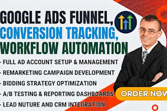 setup ghl google ads funnel conversion tracking  automation workflows expert