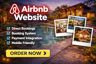 design airbnb website, real estate website, vacation  rental booking airbnb site