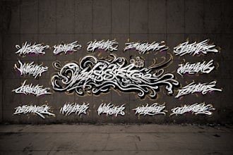create bold custom graffiti street art illustration in urban style