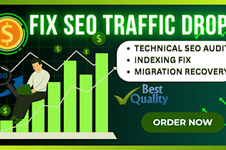 do technical SEO audit for traffic drops and migration issues
