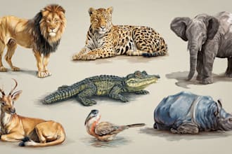 draw your pet or animal to realistic vector