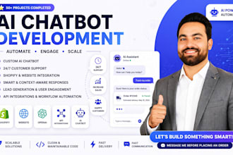 develop ai chatbot for business automation, customer support, and shopify