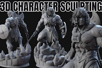 sculpt high quality 3d characters, figurines and miniatures for 3d printing