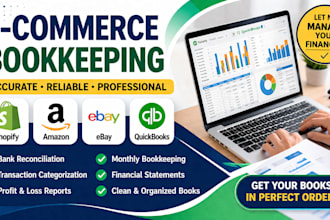 do quickbooks bookkeeping cleanup  reconciliation for shopify amazon ebay seller