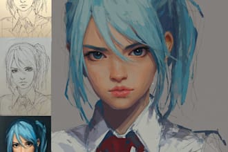 create a anime model painting