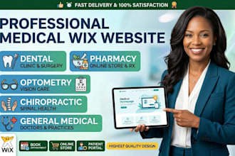 design medical, dental, pharmacy, optometry, chiropractic wix website design