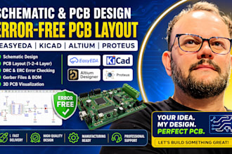 design schematic and pcb design in easyeda kicad altium, pcb layout for errors