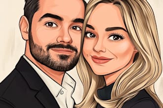 do couple caricature illustration for you