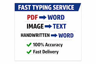 do fast typing, PDF to word, image to text conversion