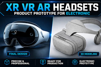 design xr VR ar headsets and smart glasses 3d product prototype for electronic