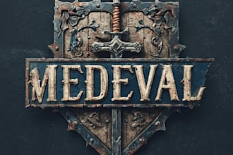 make unique medieval, fantasy, rpg, mmorpg game logo title