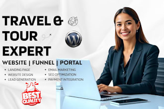 build automated travel and tour landing page tour booking website marketing