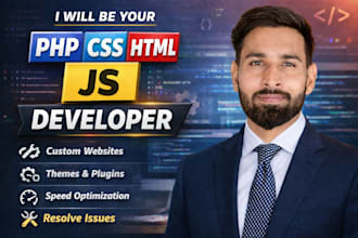 build and fix PHP, HTML, CSS, javascript websites