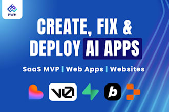develop lovable ai web apps, saas mvp , and website using bolt, supabase, replit
