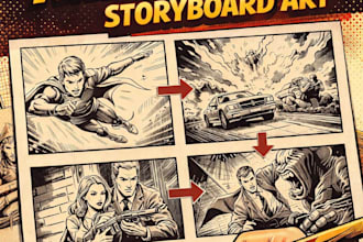 storyboard artist and draw comic storyboard art