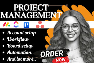 setup and manage your project management on monday crm trello asana clickup VA